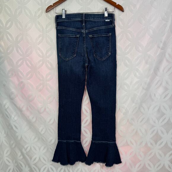 MOTHER The Cha Cha Raw Cut Flared Ankle Jeans Size 26 in Girl Crush - Picture 7 of 14